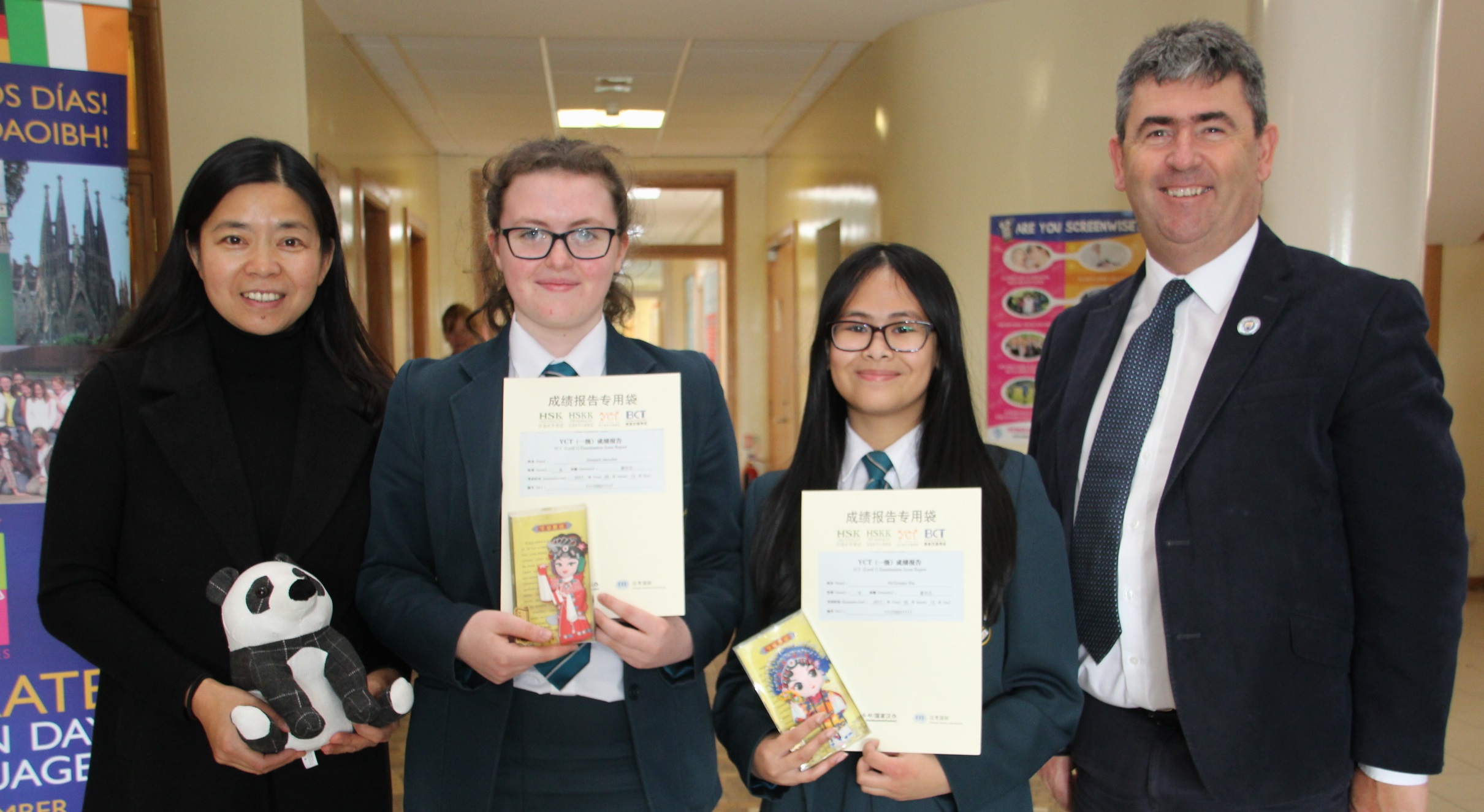 Top performing Year 10 pupils with their YCT1 Certificates